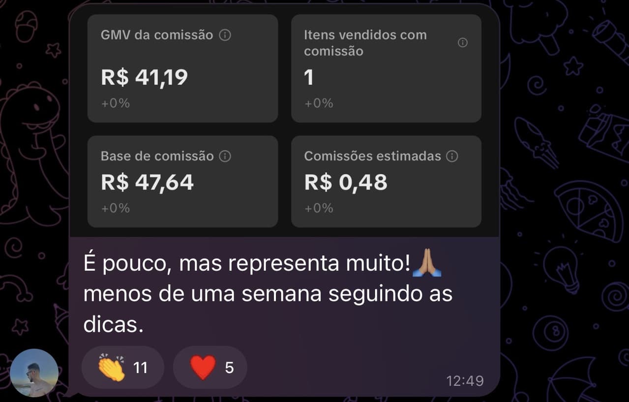 Captura de resultado de aluno fornecida pelo produtor